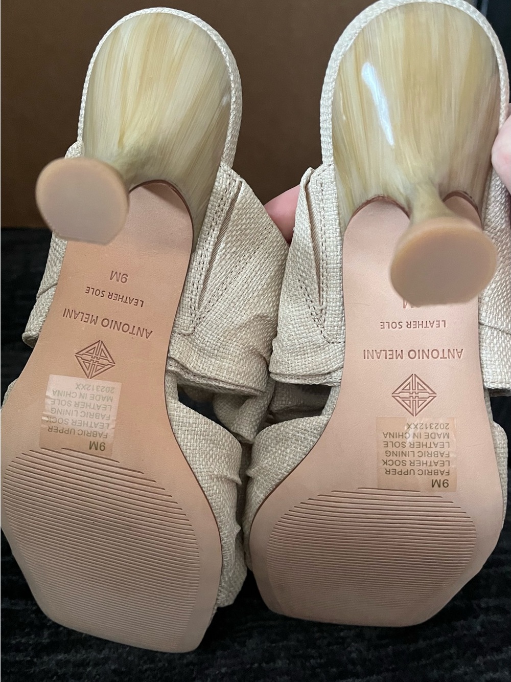 ANTONIO MELANI Cream Knotted Bow Slide Mules - Picture 5 of 7